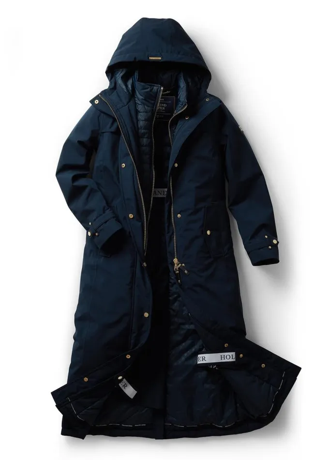 WomenEquestrian Coats Holland Cooper Longline Training Coat Ink Navy WomenEquestrian Coats Holland Cooper Longline Training Coat Ink Navy