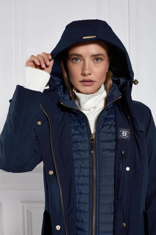 WomenEquestrian Coats Holland Cooper Longline Training Coat Ink Navy WomenEquestrian Coats Holland Cooper Longline Training Coat Ink Navy