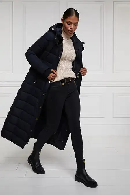WomenEquestrian Coats Holland Cooper Stoneleigh Longline Coat Ink Navy WomenEquestrian Coats Holland Cooper Stoneleigh Longline Coat Ink Navy