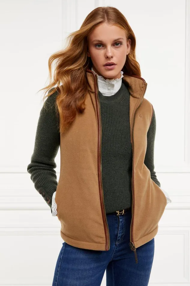 WomenEquestrian Fleeces Holland Cooper Country Fleece Gilet Coffee