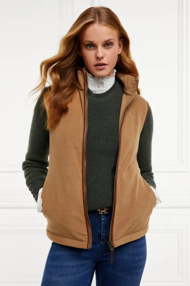 WomenEquestrian Fleeces Holland Cooper Country Fleece Gilet Coffee WomenEquestrian Fleeces Holland Cooper Country Fleece Gilet Coffee