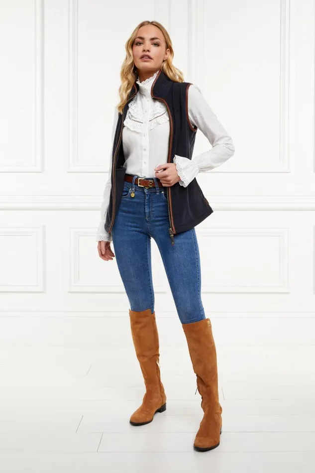 WomenEquestrian Fleeces Holland Cooper Country Fleece Gilet Ink Navy WomenEquestrian Fleeces Holland Cooper Country Fleece Gilet Ink Navy