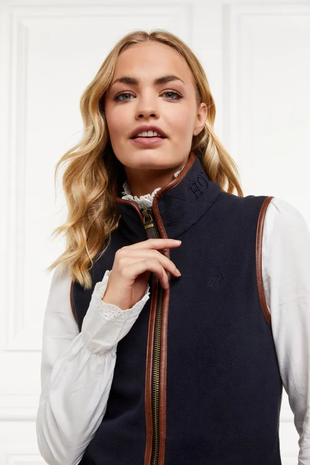 WomenEquestrian Fleeces Holland Cooper Country Fleece Gilet Ink Navy WomenEquestrian Fleeces Holland Cooper Country Fleece Gilet Ink Navy