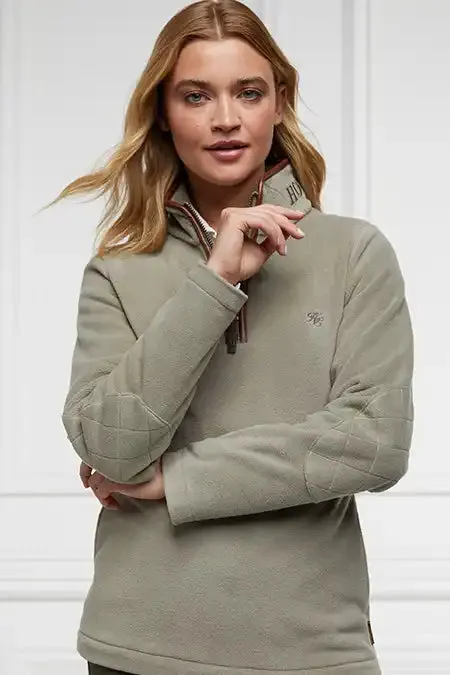 WomenEquestrian Fleeces Holland Cooper Country Fleece Half Zip Sage WomenEquestrian Fleeces Holland Cooper Country Fleece Half Zip Sage