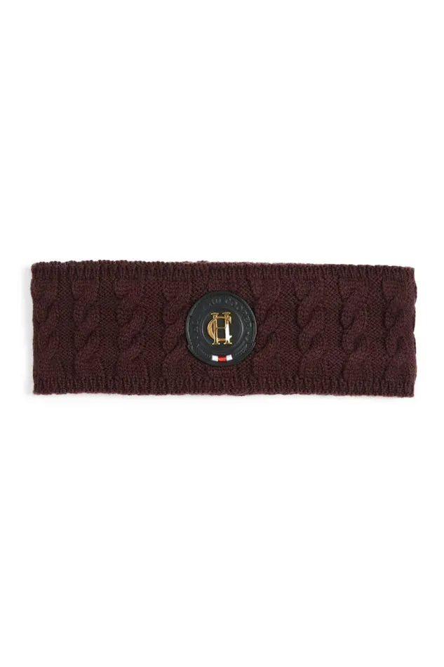 WomenEquestrian Hats and Headbands Holland Cooper Luxe Cable Knit Headband Mulberry