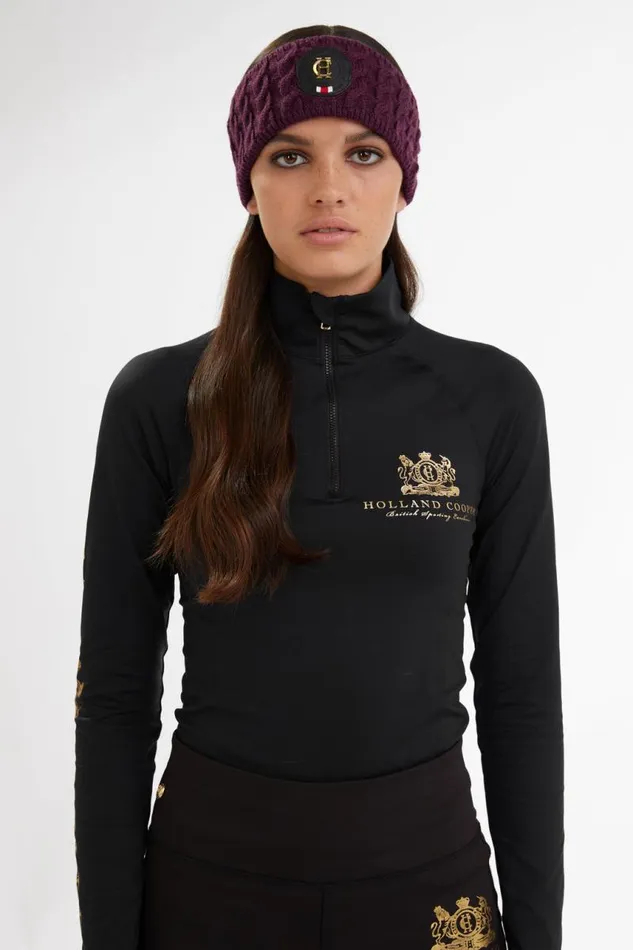 WomenEquestrian Hats and Headbands Holland Cooper Luxe Cable Knit Headband Mulberry WomenEquestrian Hats and Headbands Holland Cooper Luxe Cable Knit Headband Mulberry
