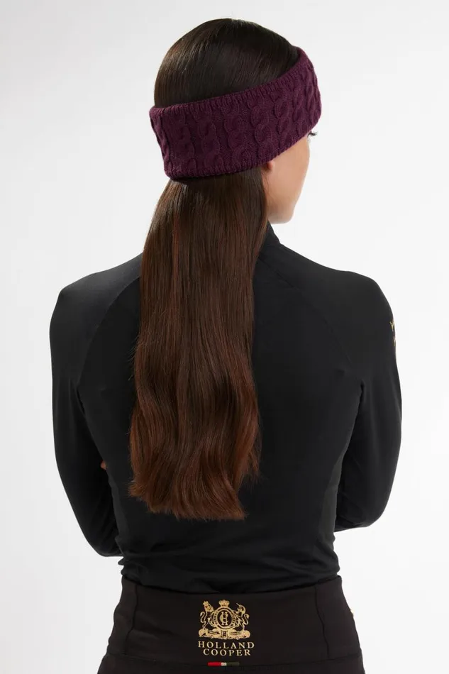 WomenEquestrian Hats and Headbands Holland Cooper Luxe Cable Knit Headband Mulberry WomenEquestrian Hats and Headbands Holland Cooper Luxe Cable Knit Headband Mulberry