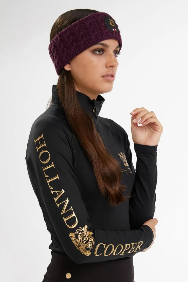 WomenEquestrian Hats and Headbands Holland Cooper Luxe Cable Knit Headband Mulberry WomenEquestrian Hats and Headbands Holland Cooper Luxe Cable Knit Headband Mulberry
