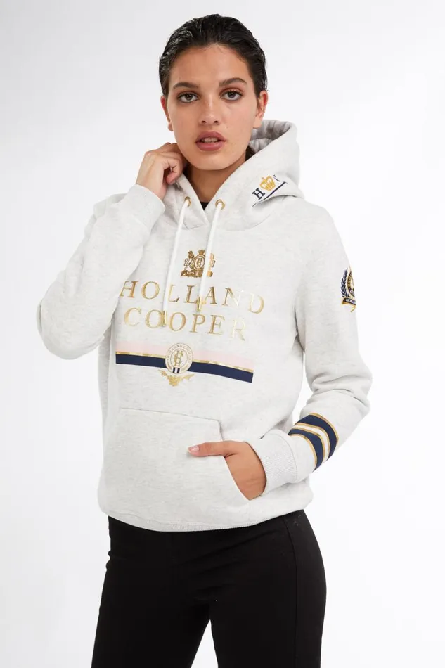 WomenEquestrian Hoodies Holland Cooper HC Heritage Hoodie Ice Grey