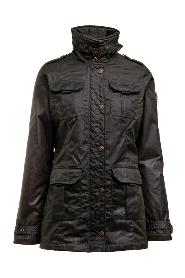 WomenEquestrian Jackets Holland Cooper Alma Wax Artillery Jacket Dark Olive WomenEquestrian Jackets Holland Cooper Alma Wax Artillery Jacket Dark Olive