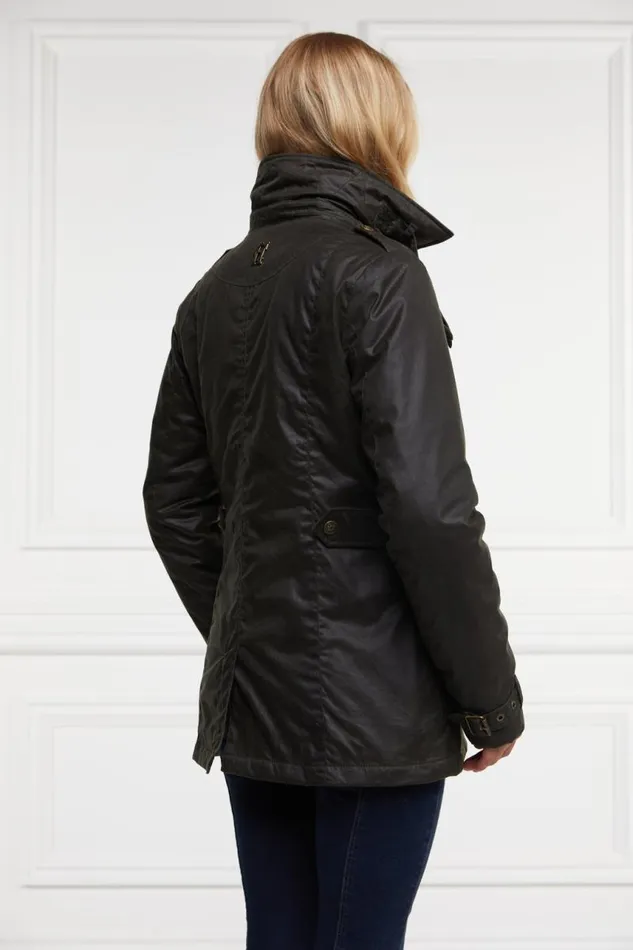 WomenEquestrian Jackets Holland Cooper Alma Wax Artillery Jacket Dark Olive WomenEquestrian Jackets Holland Cooper Alma Wax Artillery Jacket Dark Olive
