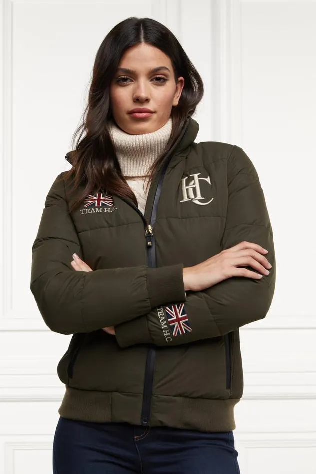 WomenEquestrian Jackets Holland Cooper Team Padded Jacket Khaki WomenEquestrian Jackets Holland Cooper Team Padded Jacket Khaki