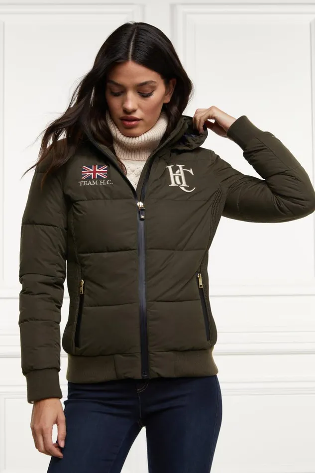 WomenEquestrian Jackets Holland Cooper Team Padded Jacket Khaki WomenEquestrian Jackets Holland Cooper Team Padded Jacket Khaki