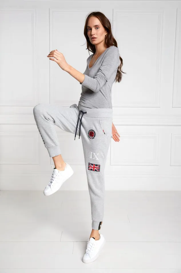 WomenEquestrian Joggers Holland Cooper Team Jogger Grey Marl WomenEquestrian Joggers Holland Cooper Team Jogger Grey Marl