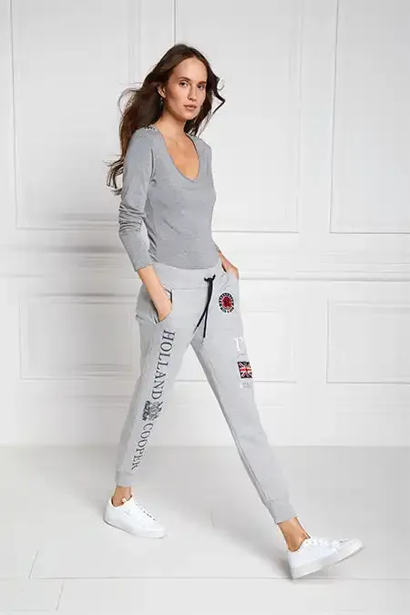 WomenEquestrian Joggers Holland Cooper Team Jogger Grey Marl WomenEquestrian Joggers Holland Cooper Team Jogger Grey Marl