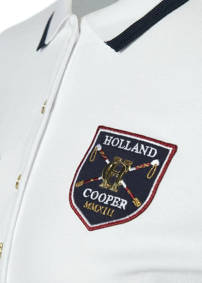 WomenEquestrian Polo Shirts Holland Cooper Classic Long Sleeve Polo Shirt White WomenEquestrian Polo Shirts Holland Cooper Classic Long Sleeve Polo Shirt White