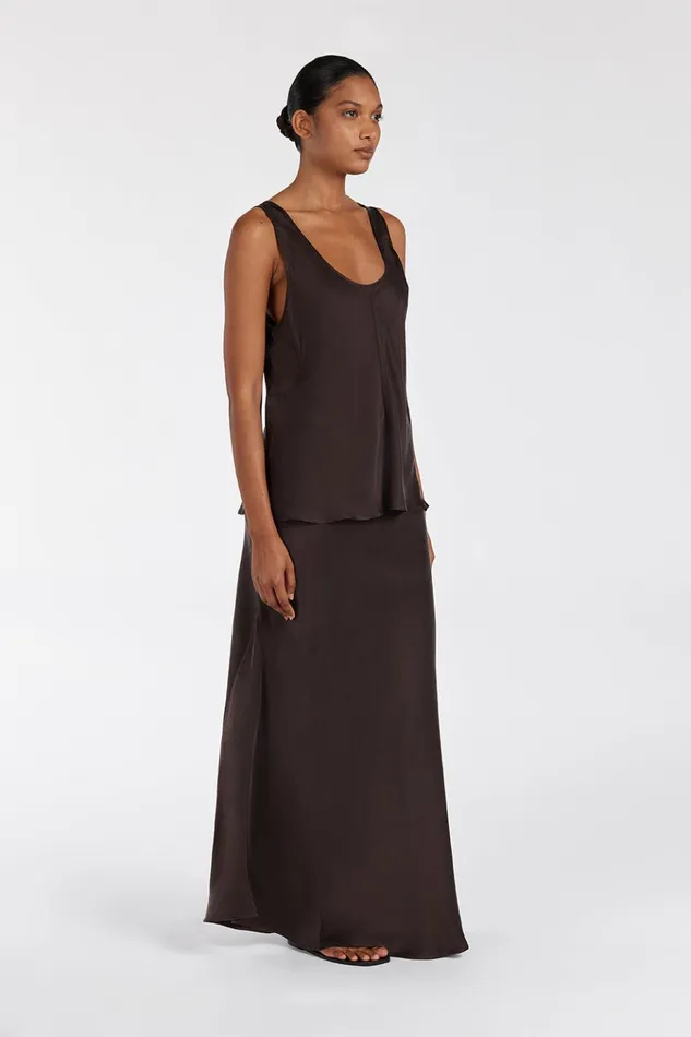 Women Event Dresses DISSH COLETTE BITTER CHOC SILK CAMI TOP