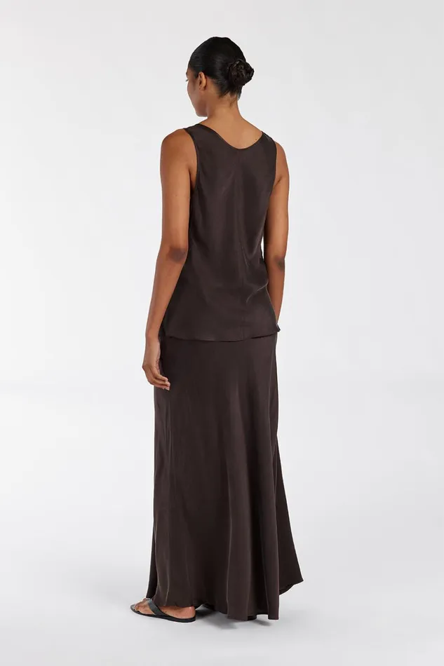 Women Event Dresses DISSH COLETTE BITTER CHOC SILK CAMI TOP