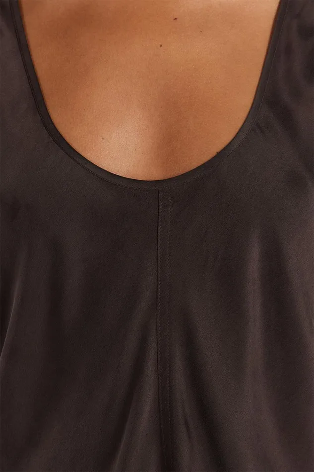 Women Event Dresses DISSH COLETTE BITTER CHOC SILK CAMI TOP