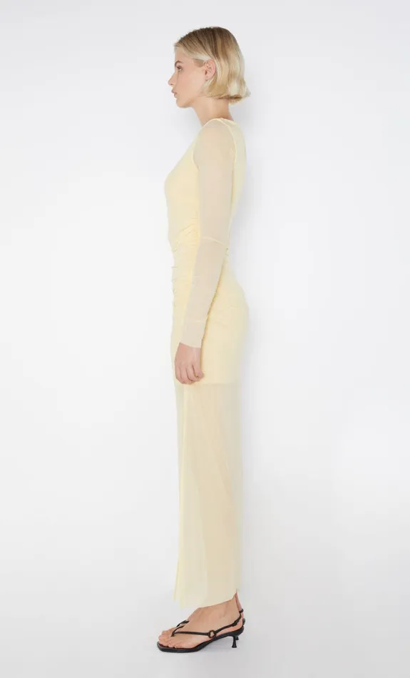 Women FAE ASYM LONG SLEEVE DRESS 8211 BUTTER YELLOW Bec Bridge Maxi Dresses