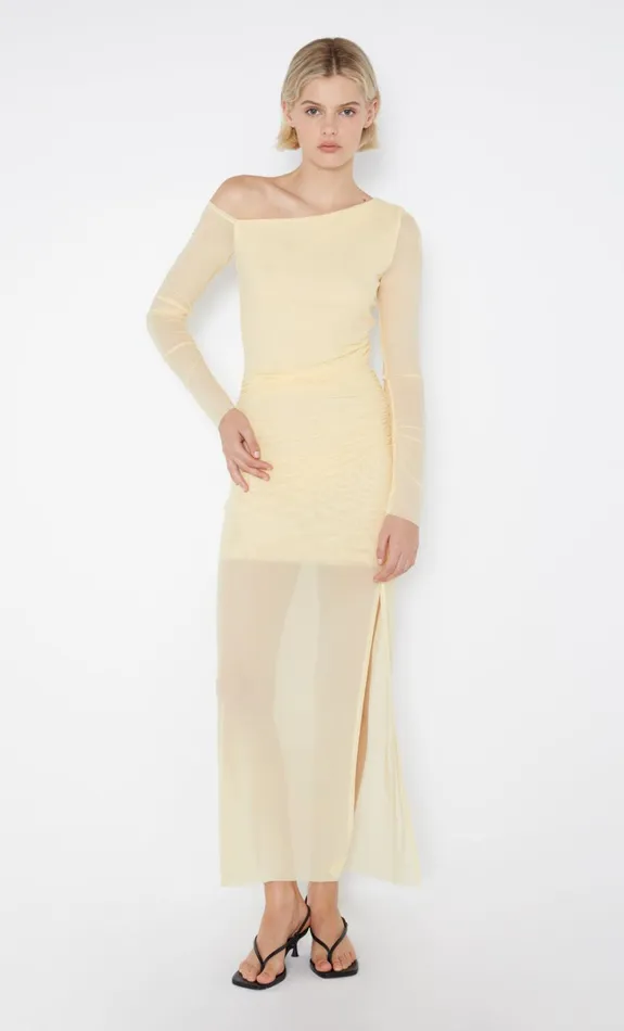 Women FAE ASYM LONG SLEEVE DRESS 8211 BUTTER YELLOW Bec Bridge Maxi Dresses