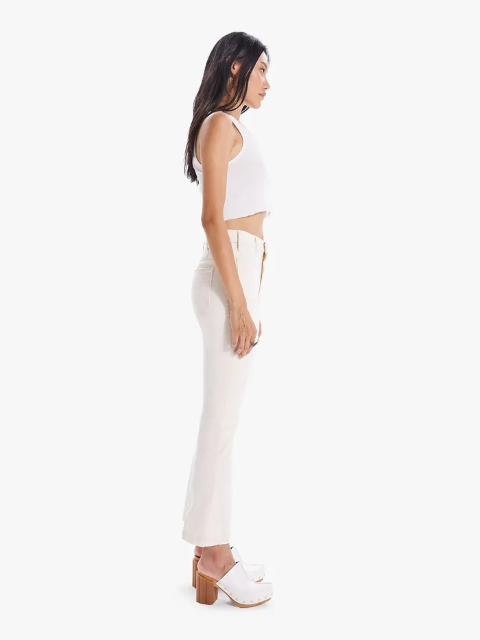 Women Flare Mother Denim The Hustler Patch Pocket Flood Natural