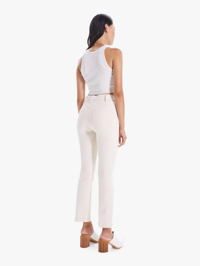 Women Flare Mother Denim The Hustler Patch Pocket Flood Natural