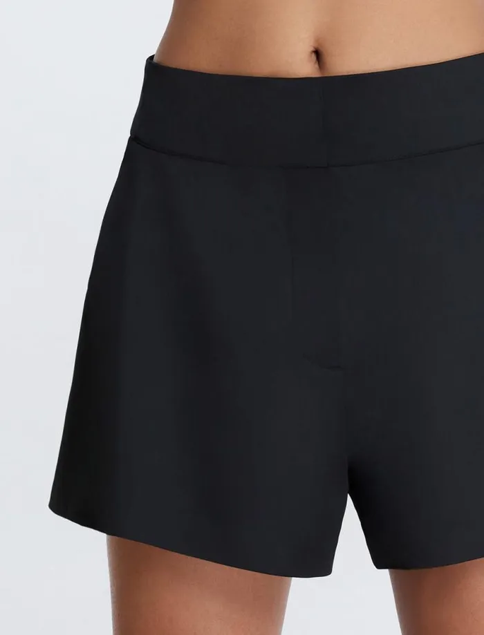 Women Flared Tailored Short Black BCBG Bottoms Women Flared Tailored Short Black BCBG Bottoms