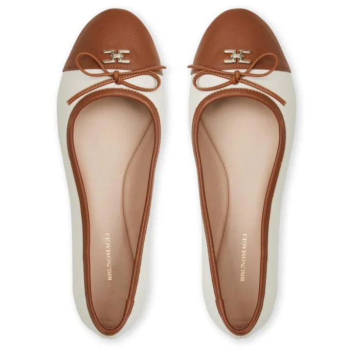 Women Flats and Loafers Bruno Magli DONATELLA Ballet Flat BROWNCREAM