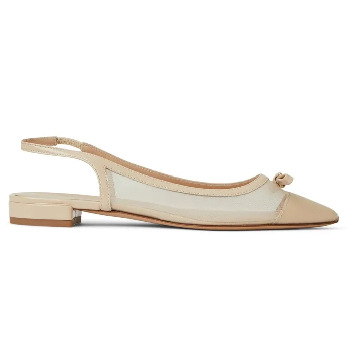 Women Flats and Loafers Bruno Magli PAMINA Slingback Flat SAND PATENT
