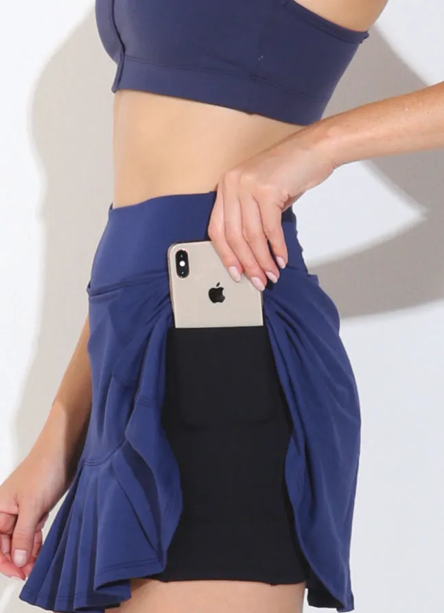 Women Flirty Skirt Skort 145034 Navy Dona Jo Flirty Skirts 145034