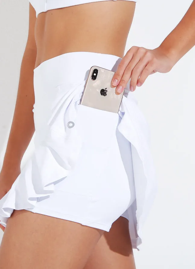 Women Flirty Skirt Skort 145034 White Dona Jo Flirty Skirts 145034