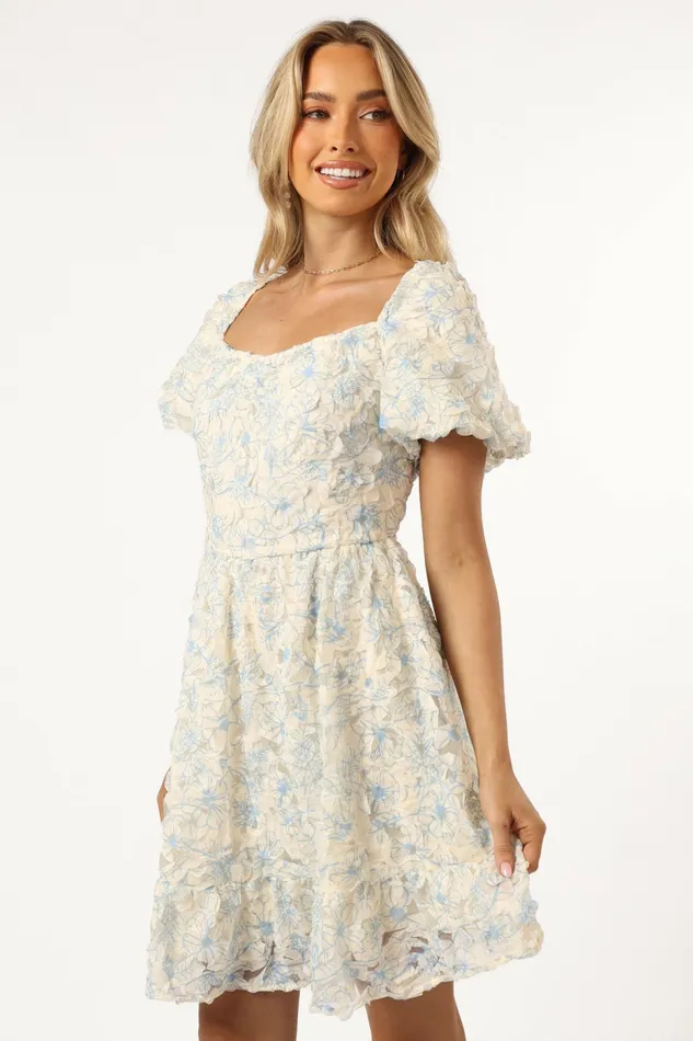 Women Floral Dresses Petal and Pup Atticus Mini Dress Blue