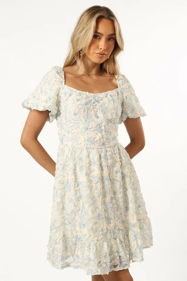 Women Floral Dresses Petal and Pup Atticus Mini Dress Blue