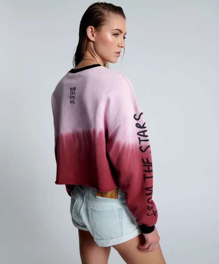 Women FROM THE STARS DIPPED CROPPED SWEATER One Teaspoon Hoodies And Sweats Women FROM THE STARS DIPPED CROPPED SWEATER One Teaspoon Hoodies And Sweats