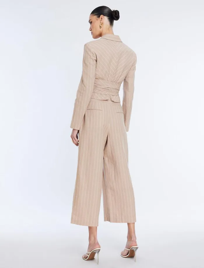 Women FrontTie Jacket Khakiwhite BCBG Jackets and Blazers Women FrontTie Jacket Khakiwhite BCBG Jackets and Blazers