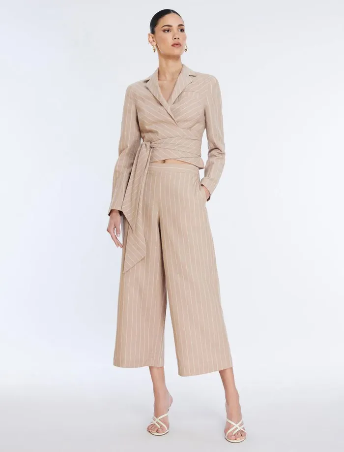 Women FrontTie Jacket Khakiwhite BCBG Jackets and Blazers Women FrontTie Jacket Khakiwhite BCBG Jackets and Blazers