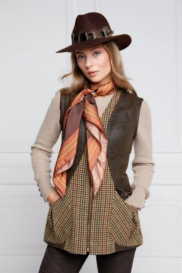 Women Gilets Holland Cooper Field Vest Hailes Green Tweed