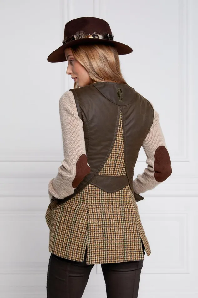 Women Gilets Holland Cooper Field Vest Hailes Green Tweed