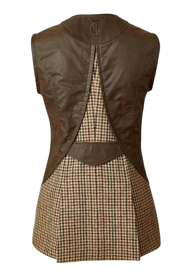 Women Gilets Holland Cooper Field Vest Hailes Green Tweed
