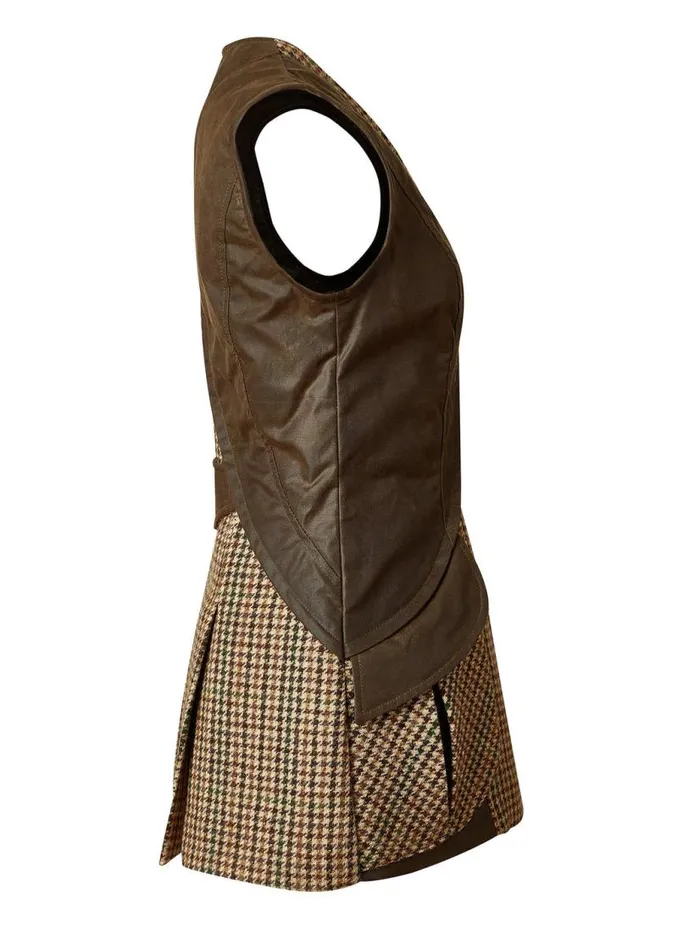 Women Gilets Holland Cooper Field Vest Hailes Green Tweed