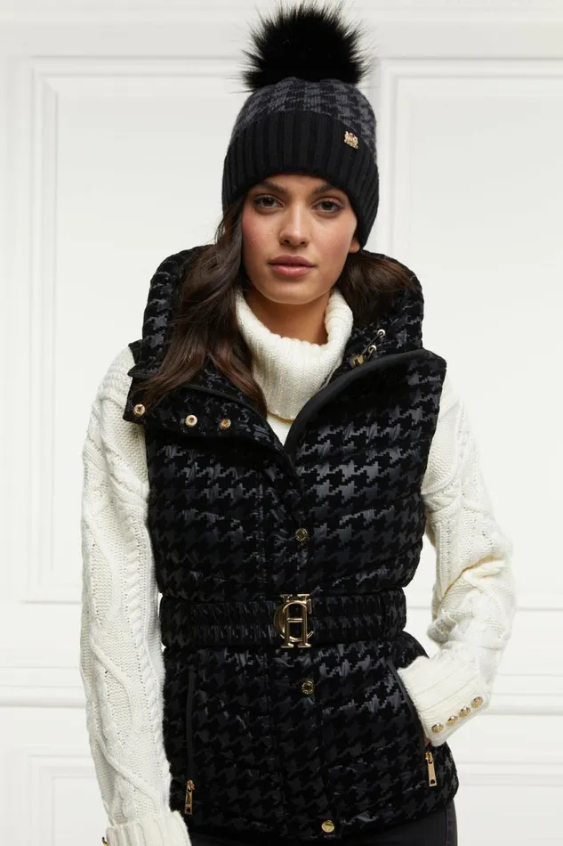 Women Gilets Holland Cooper Vermont Gilet Mono Houndstooth