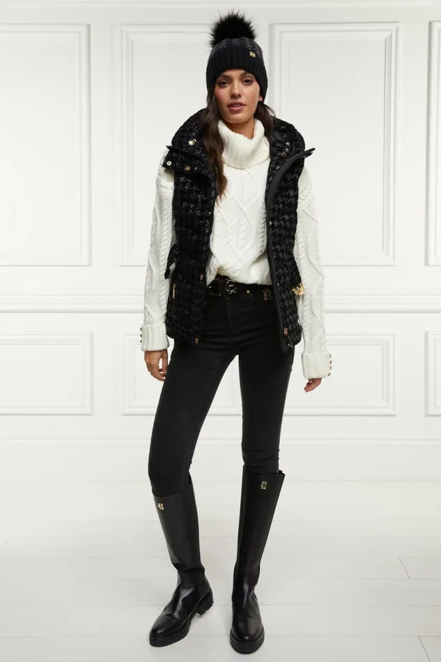 Women Gilets Holland Cooper Vermont Gilet Mono Houndstooth Women Gilets Holland Cooper Vermont Gilet Mono Houndstooth