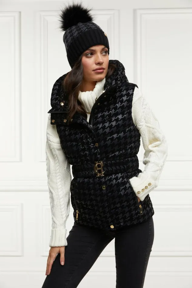 Women Gilets Holland Cooper Vermont Gilet Mono Houndstooth Women Gilets Holland Cooper Vermont Gilet Mono Houndstooth
