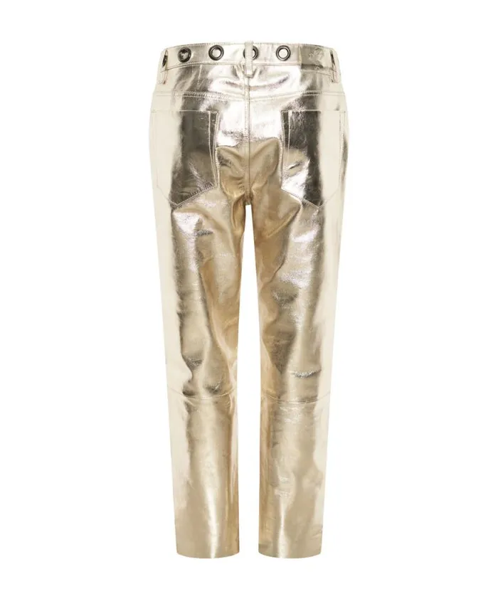 Women GOLD LEATHER HEART BREAK HOTEL DROP CROTCH PANTS One Teaspoon Bottoms Women GOLD LEATHER HEART BREAK HOTEL DROP CROTCH PANTS One Teaspoon Bottoms