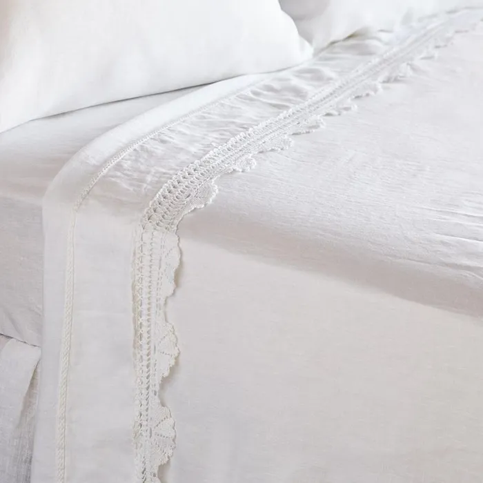Women Gossamer Linen Crochet Flat Sheet Sea Sundance Catalog Bedding and Bath Women Gossamer Linen Crochet Flat Sheet Sea Sundance Catalog Bedding and Bath