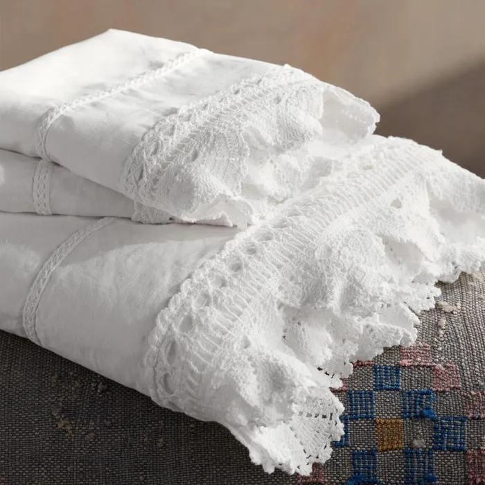 Women Gossamer Linen Crochet Flat Sheet Sea Sundance Catalog Bedding and Bath Women Gossamer Linen Crochet Flat Sheet Sea Sundance Catalog Bedding and Bath