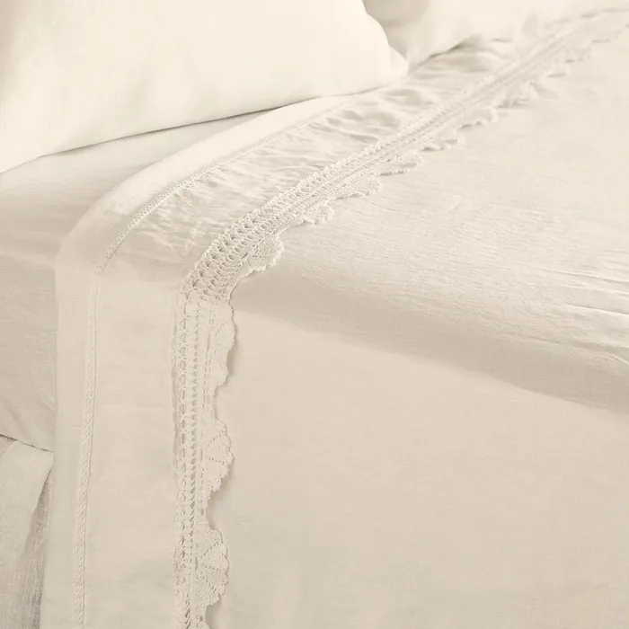 Women Gossamer Linen Crochet Flat Sheet Sea Sundance Catalog Bedding and Bath Women Gossamer Linen Crochet Flat Sheet Sea Sundance Catalog Bedding and Bath