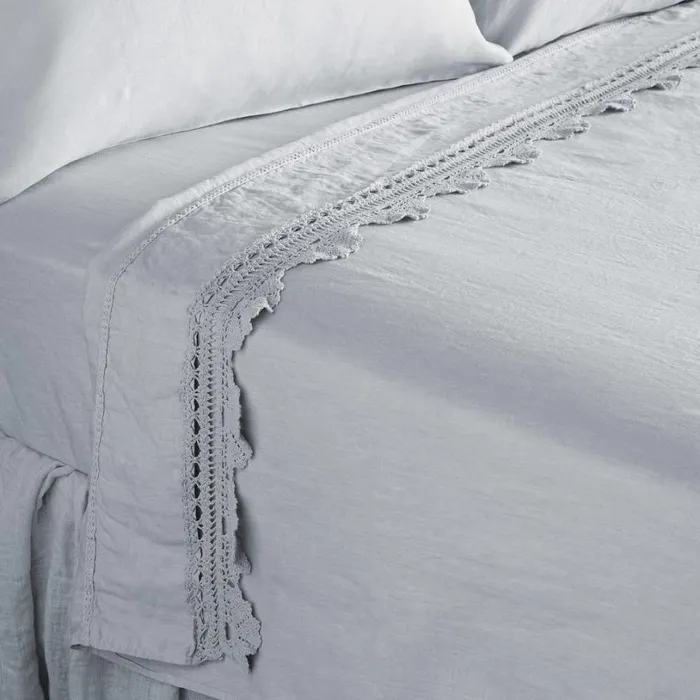 Women Gossamer Linen Crochet Flat Sheet Sea Sundance Catalog Bedding and Bath Women Gossamer Linen Crochet Flat Sheet Sea Sundance Catalog Bedding and Bath