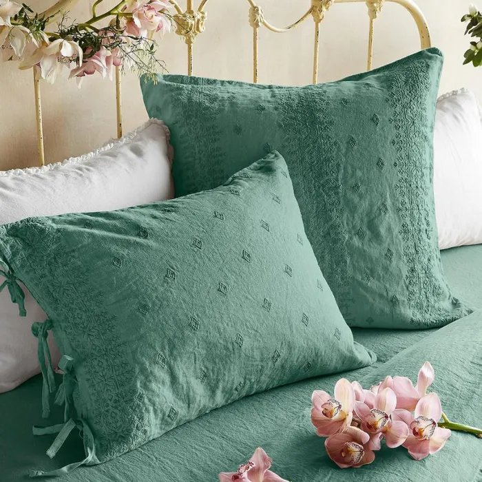 Women Gossamer Linen Embroidery Sham Cloud Sundance Catalog Bedding and Bath Women Gossamer Linen Embroidery Sham Cloud Sundance Catalog Bedding and Bath